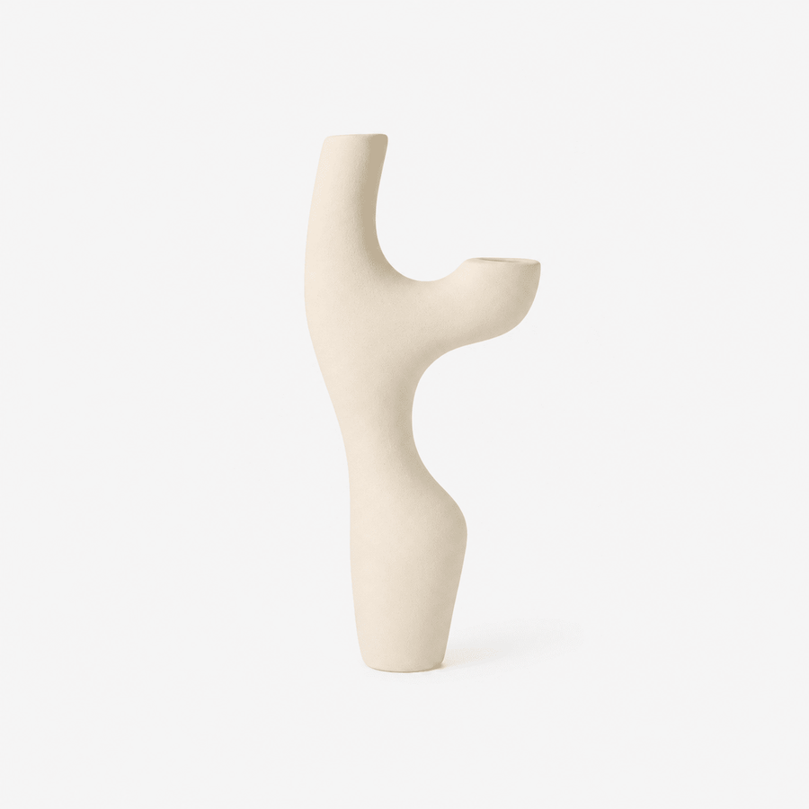 White abstract vase on a white background