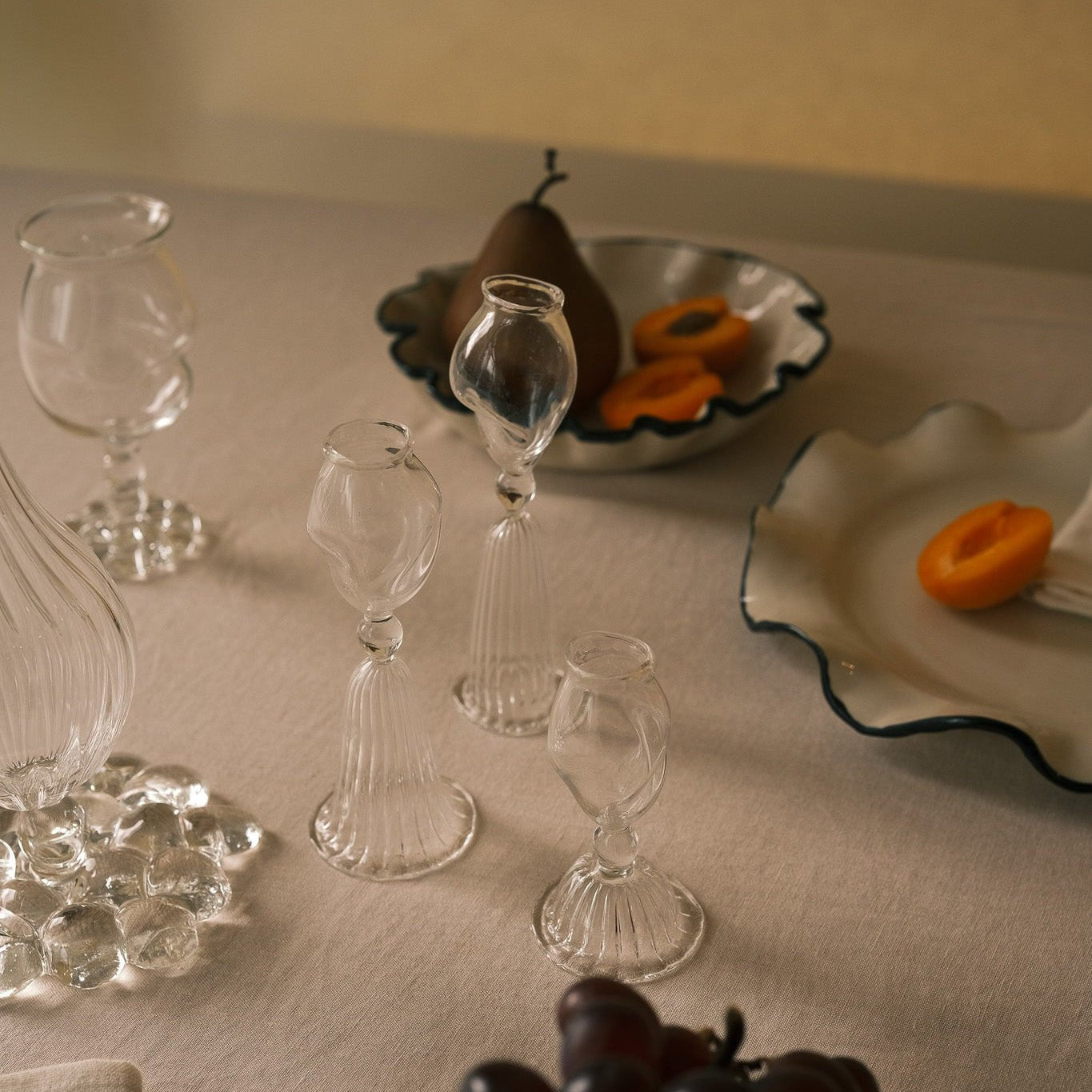 Artisan Shaped Glass Candle Holder | Set of 3