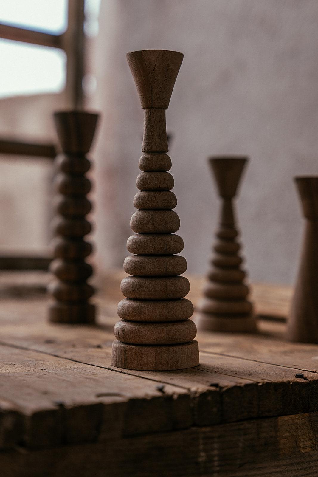 Wooden candle holders