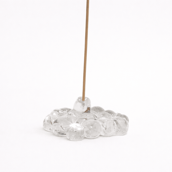 Artisan Shaped Glass Incense Holder_Justine Menard_201-71-1961-192ClearOS | Obakki