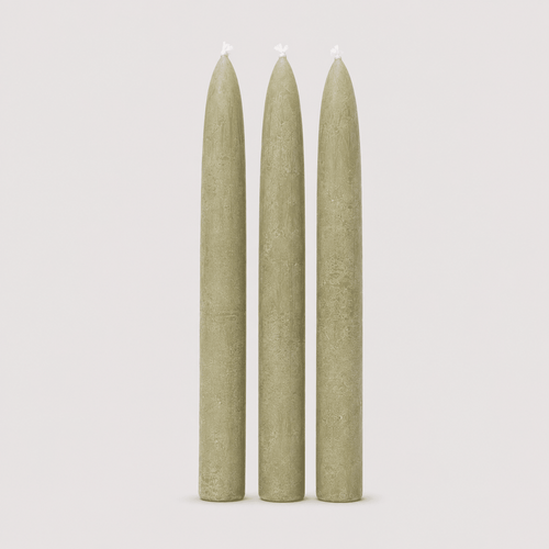 Candles Taper Candle Set of 3 | Lavender Green from Obakki