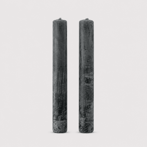 Candles Pillar Candle Set of 2 | Unscented Black from Obakki