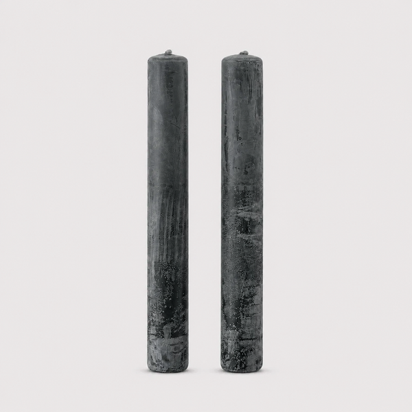 Pillar Candle Set of 2 | Unscented Black