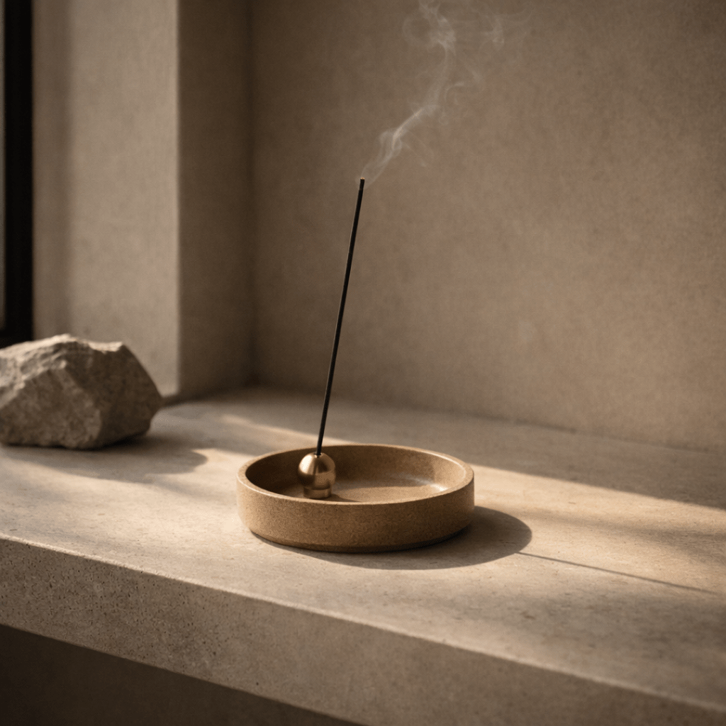 Brass Ball + Porcelain Incense Holder_Japan Incense_201-42-1556-143BlackOS | Obakki