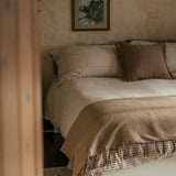 Brushed Cotton Bedspread | Camel Blankets & Throws Candor - Fernanda Mereles Obakki