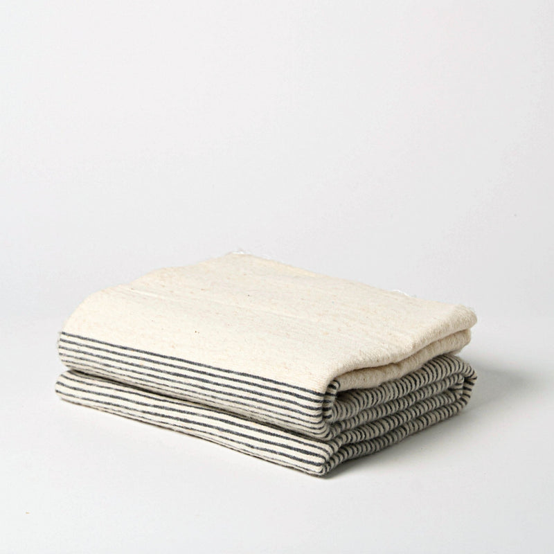 Camel Hair Blanket | Ash Saqifa Stripe - Home Textiles by Hassan | Obakki