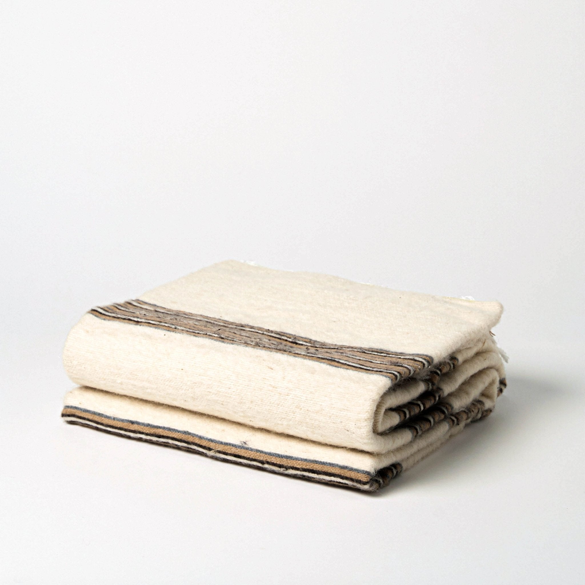 Camel Hair Blanket | Ash & Zanaqa Stripe - Home Textiles by Hassan | Obakki