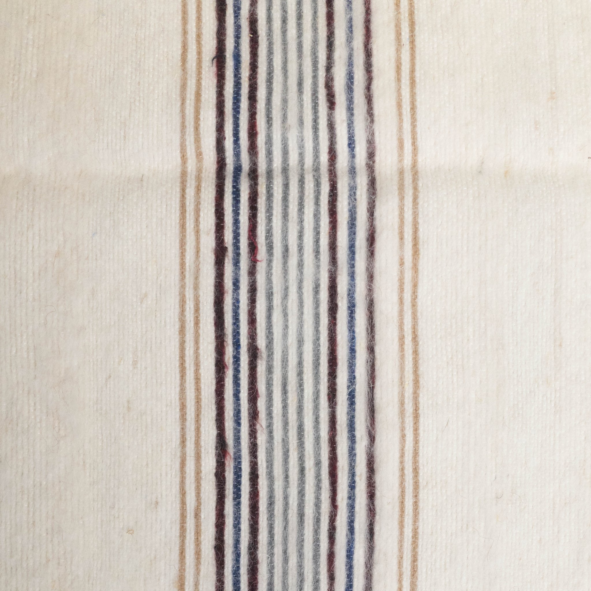 Camel Hair Blanket | Ivory & Zanaqa Stripe - Home Textiles by Hassan | Obakki