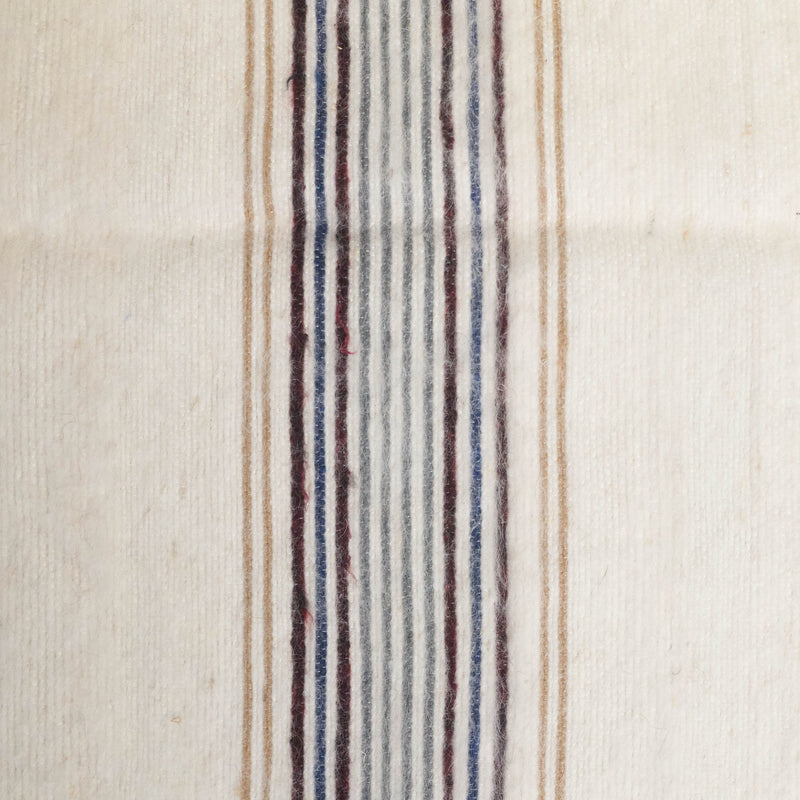 Camel Hair Blanket | Ivory & Zanaqa Stripe - Home Textiles by Hassan | Obakki