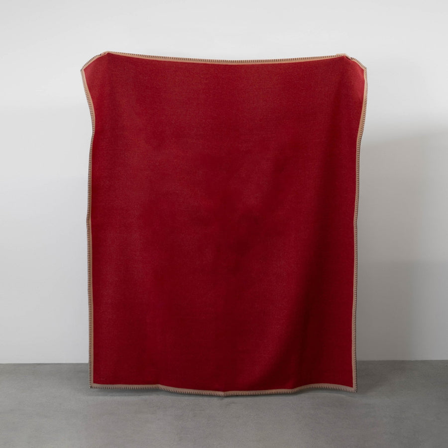 Doppio Double Sided Blanket | Red - Camel_R+D.Lab_201-64-0576-160RD-CMLOS | Obakki