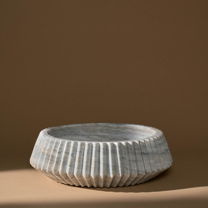 Duna Marble Bowl | White - Decorative Bowls by Ayres | Obakki