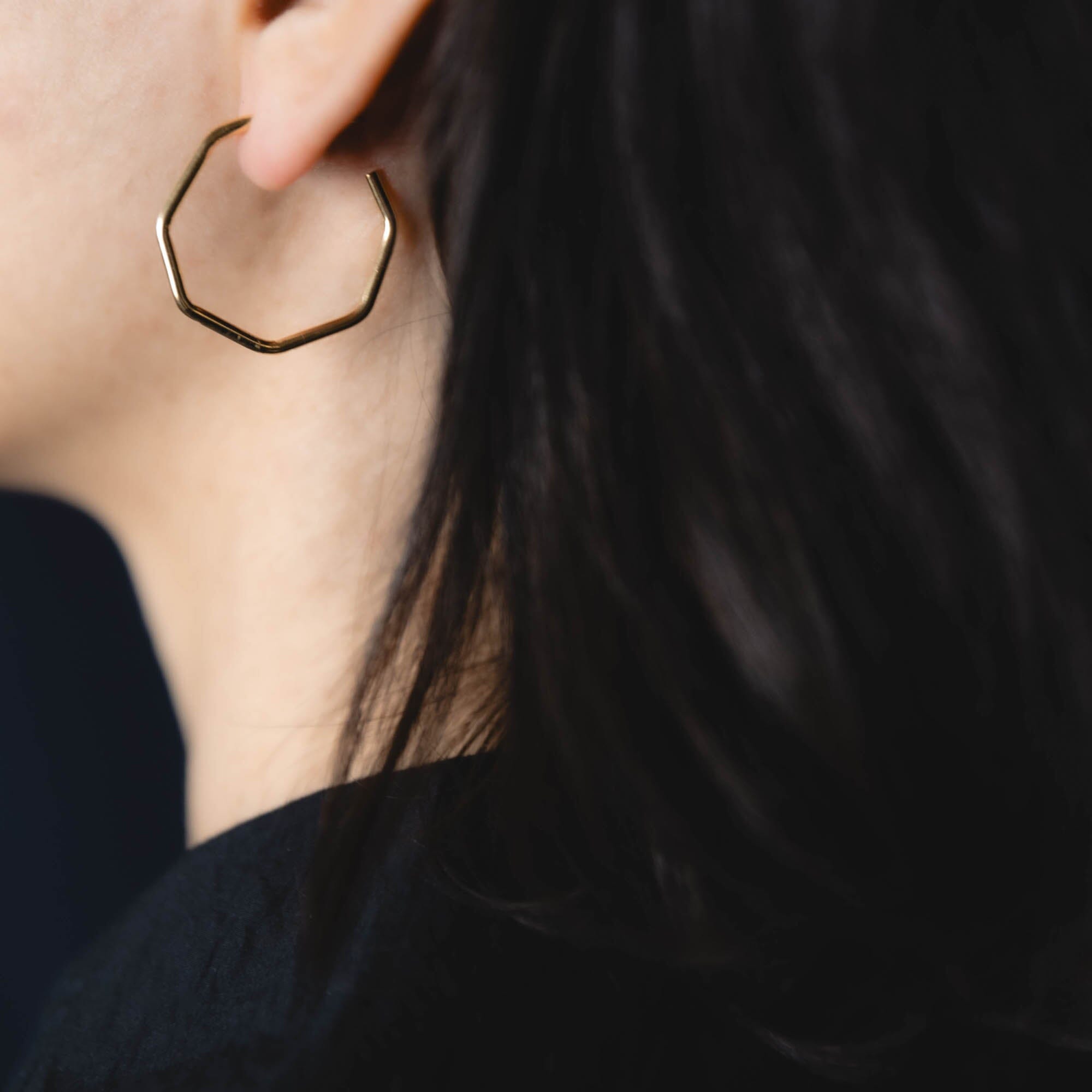 Hexagon Earrings | Small Earring Victorious Crafts Obakki