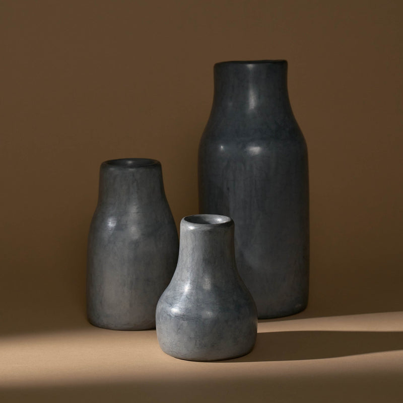 Large Kouba Tadelakt Vase | Blue Grey - Vases + Planters by The Tadelakt Atelier | Obakki