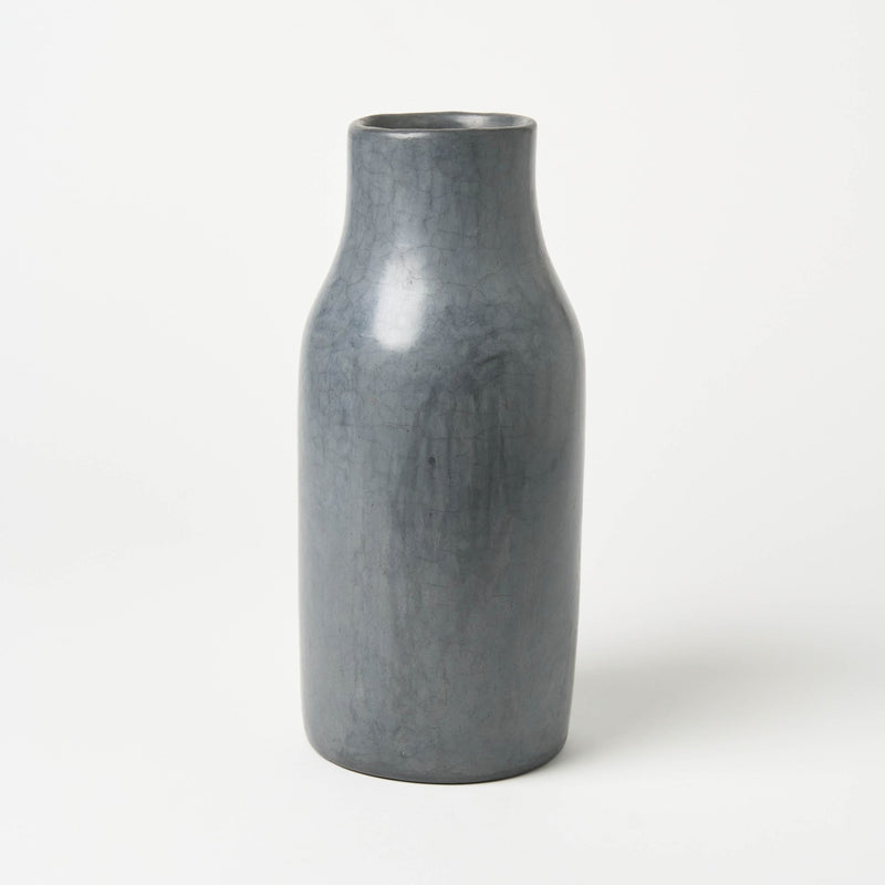 Large Kouba Tadelakt Vase | Blue Grey - Vases + Planters by The Tadelakt Atelier | Obakki