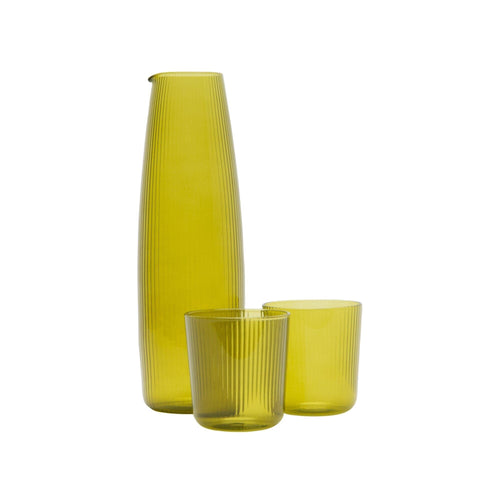 Luisa Vino 3 - Piece Set | Citrine Green - Glassware by R+D.Lab | Obakki