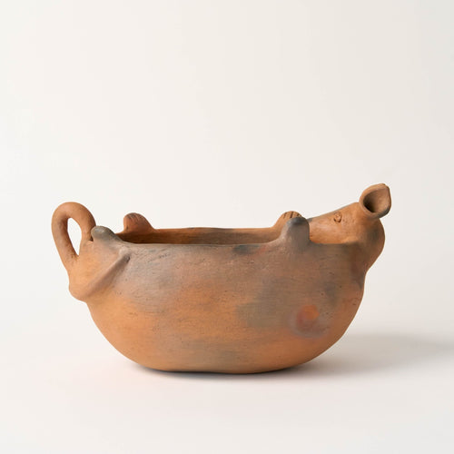 Maceta Tlacuache Clay Planter_San Pedro Zipajo_201-74-1767-766NaturalOS | Obakki