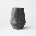 Textured gray vase handcrafted by mexican artisan on a white background at obakki