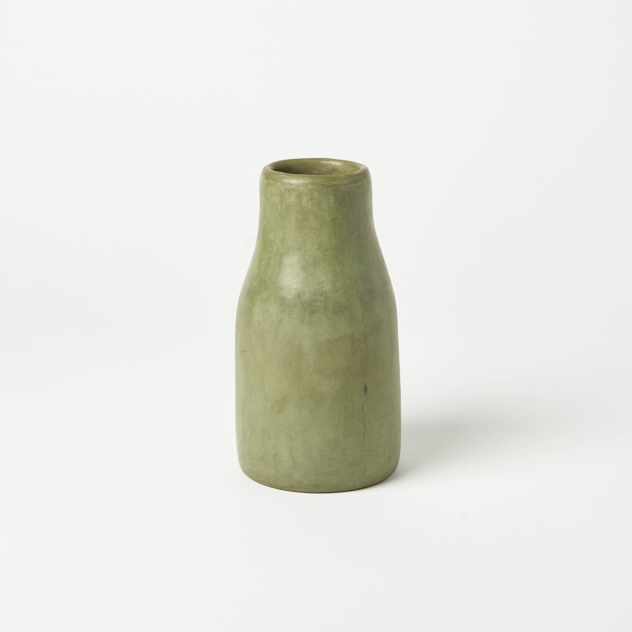 Medium Kouba Tadelakt Vase | Olive - Vases + Planters by The Tadelakt Atelier | Obakki