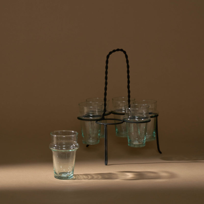 Moroccan Beldi Glass Set | Clear - Drinkware by Said at Alcantara - Frederic | Obakki