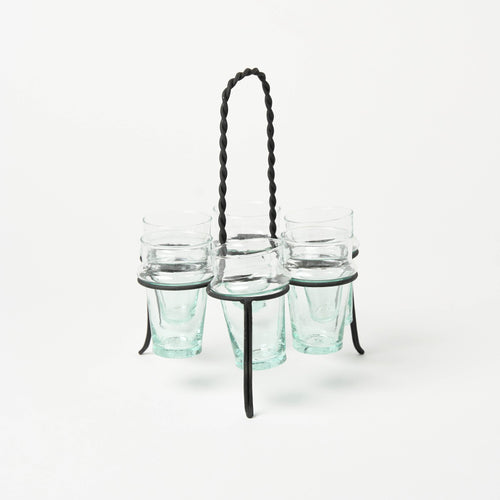 Moroccan Beldi Glass Set | Clear - Drinkware by Said at Alcantara - Frederic | Obakki
