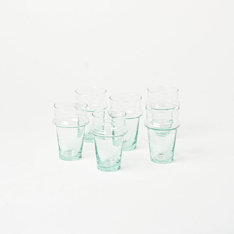Moroccan Beldi Glass Set | Clear - Drinkware by Said at Alcantara - Frederic | Obakki
