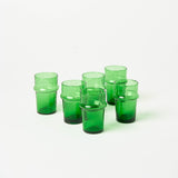 Moroccan Beldi Glass Set | Green - Drinkware by Said at Alcantara - Frederic | Obakki