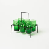 Moroccan Beldi Glass Set | Green - Drinkware by Said at Alcantara - Frederic | Obakki