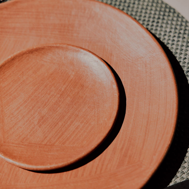 9" Red Clay Plate Bowls 