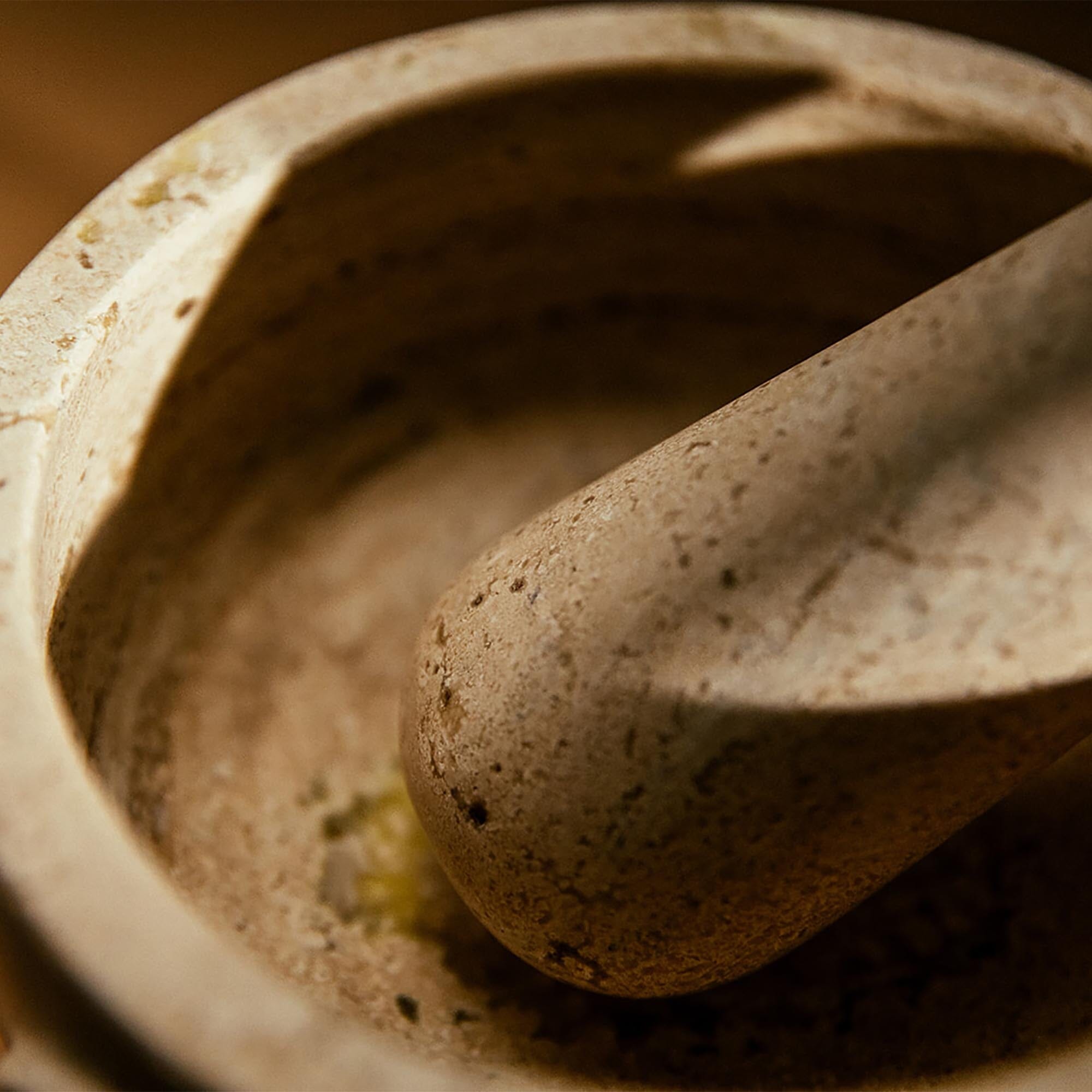 Ara Mortar and Pestle | Travertine Mortar + Pestles 