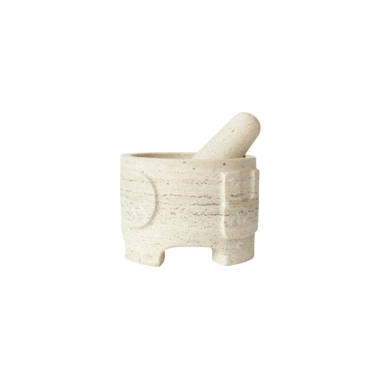 Ara Mortar and Pestle | Travertine Mortar + Pestles 