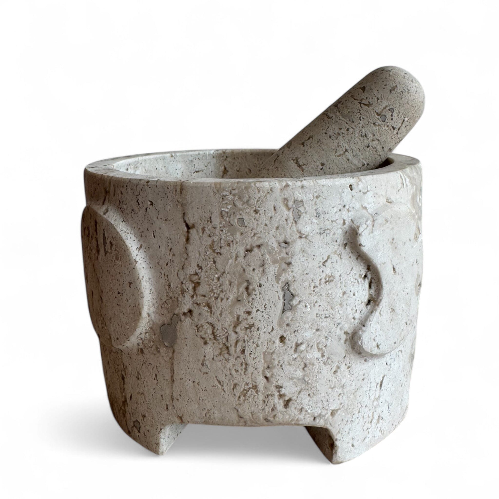Ara Mortar and Pestle | Travertine Mortar + Pestles 