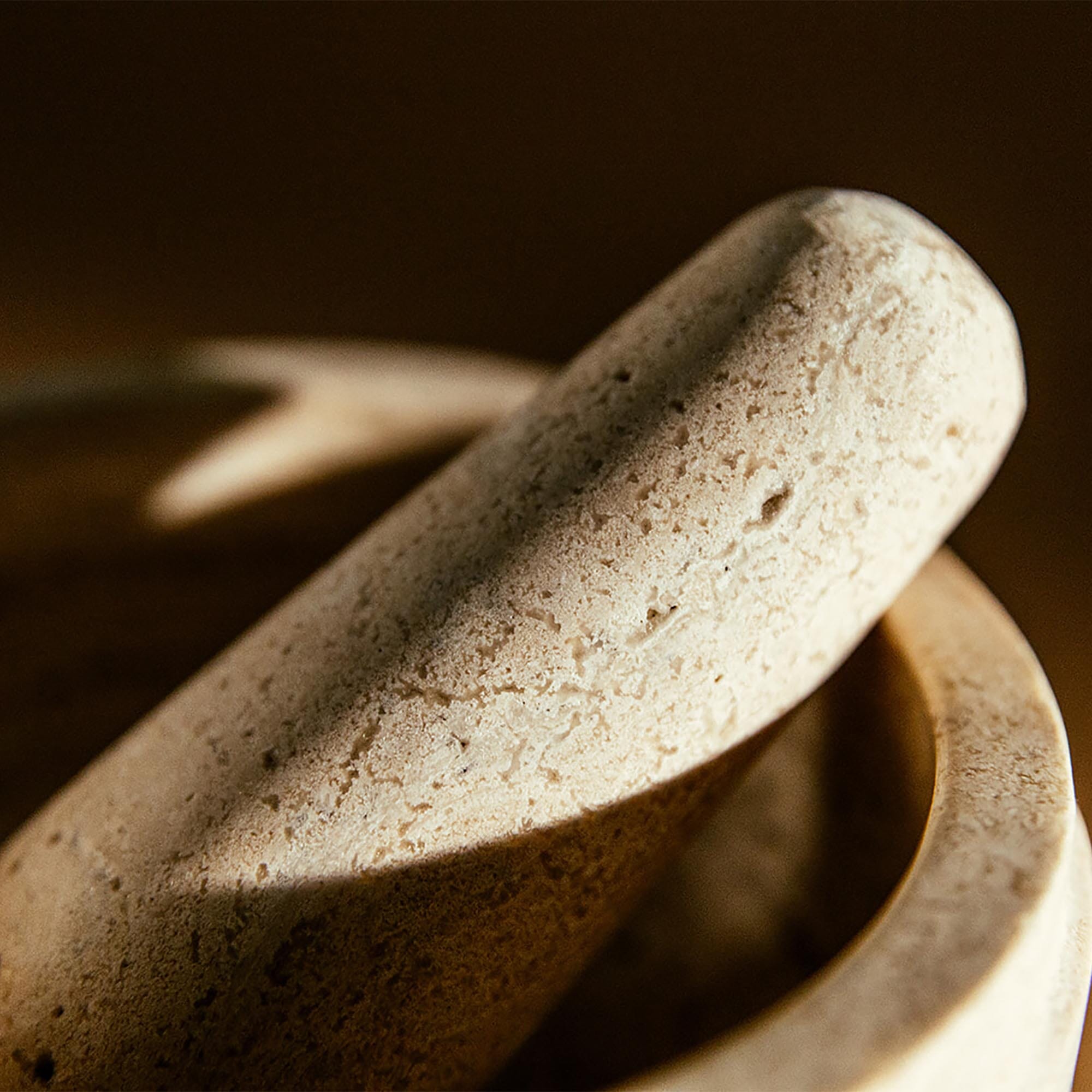 Ara Mortar and Pestle | Travertine Mortar + Pestles 