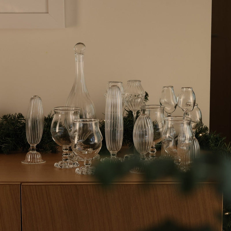 Artisan Shaped Glass Candle Holder | Set of 3 Candles & Incense 