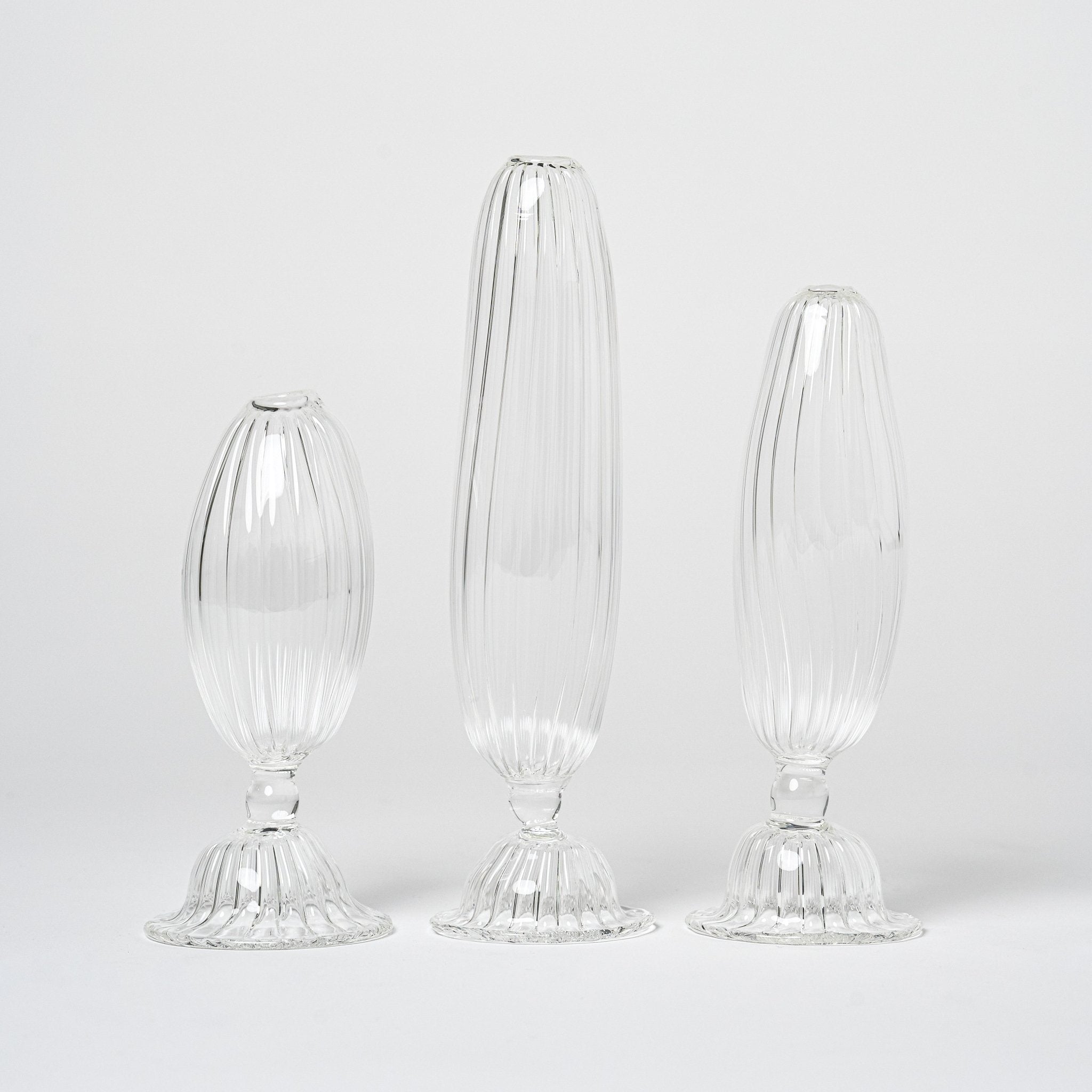 Artisan Shaped Glass Vase | Set of 3_Justine Menard_201-71-1959-192ClearOS | Obakki