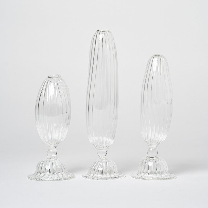Artisan Shaped Glass Vase | Set of 3 Vases + Planters 