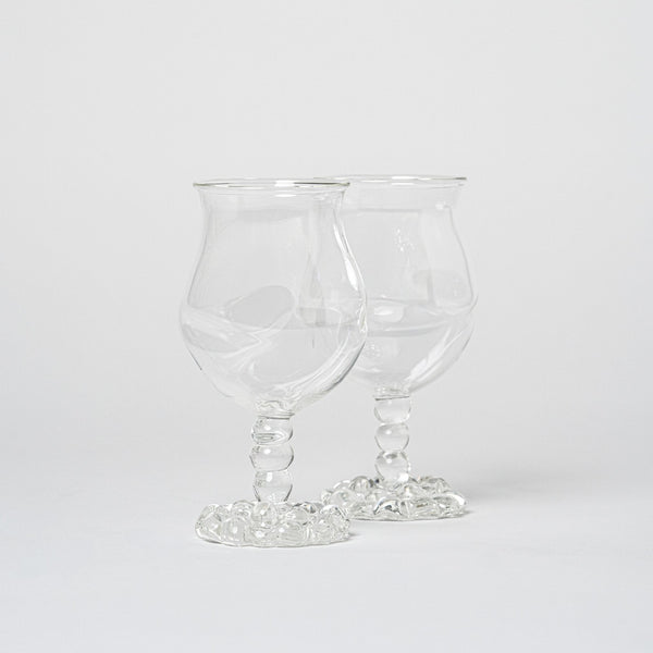 Artisan Shaped Wine Glass | Set of 2 - Glassware by Justine Menard | Obakki