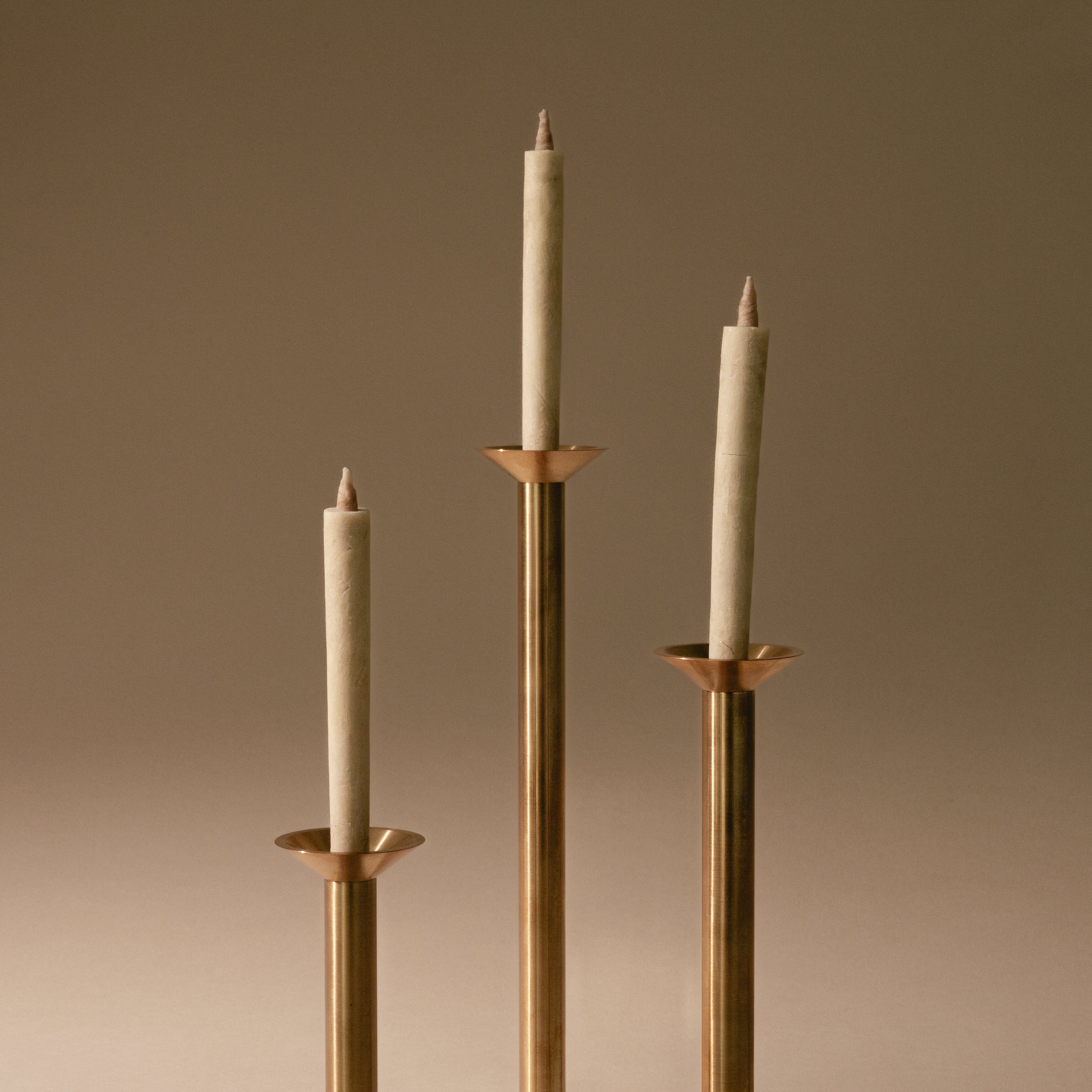 Brass Candle Stand | Set of 3 Candle Holders 