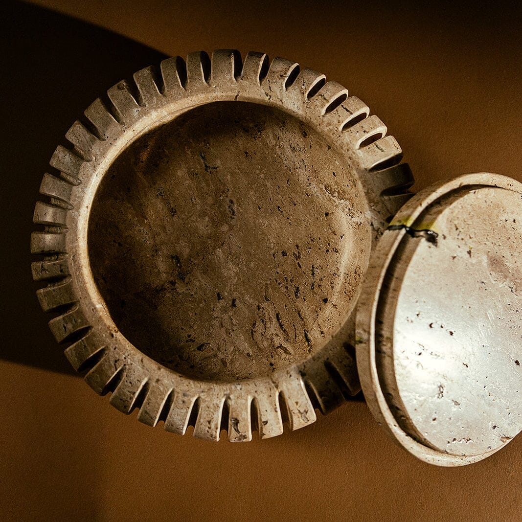 Canopo Container | Travertine Decorative Bowls 