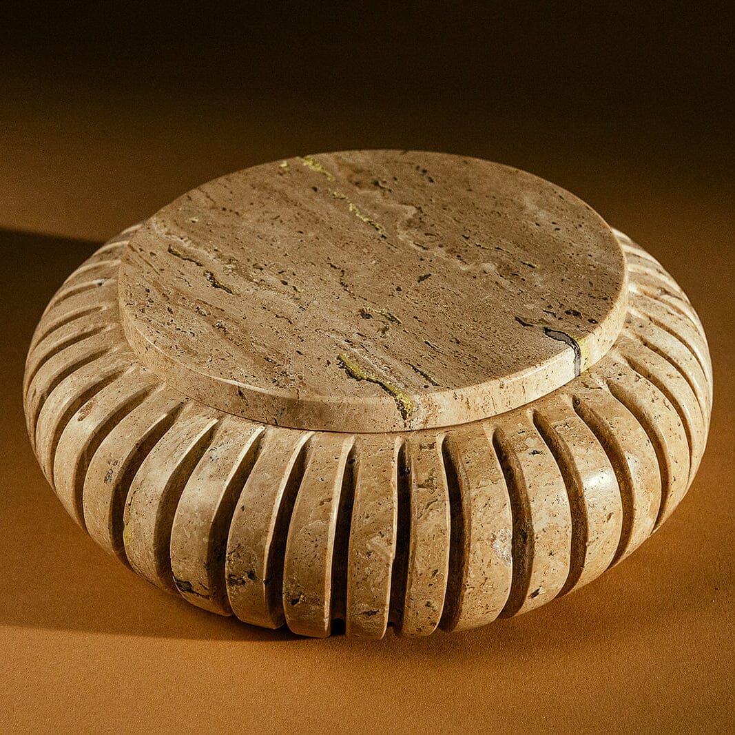 Canopo Container | Travertine Decorative Bowls 