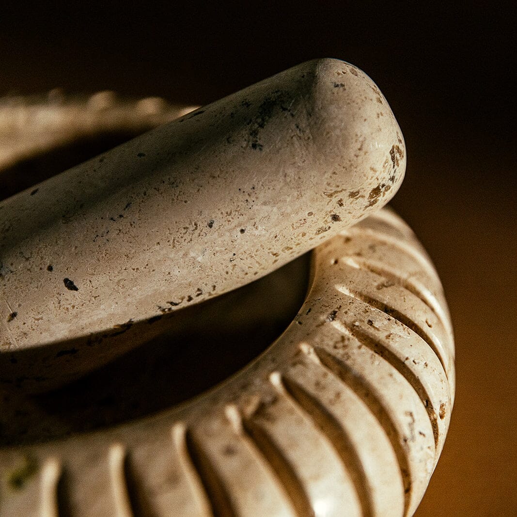 Canopo Mortar and Pestle | Travertine Cookware 