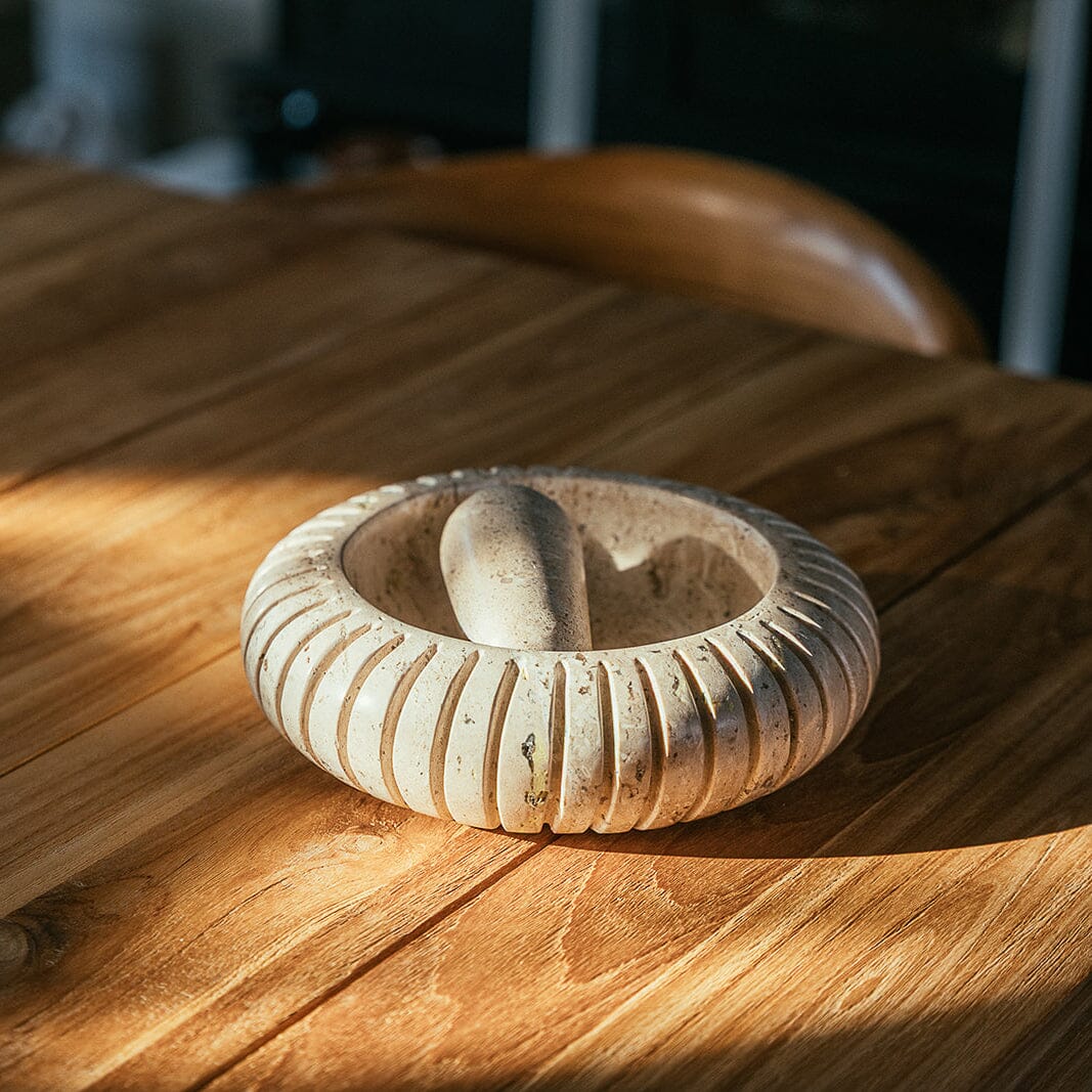 Canopo Mortar and Pestle | Travertine Cookware 