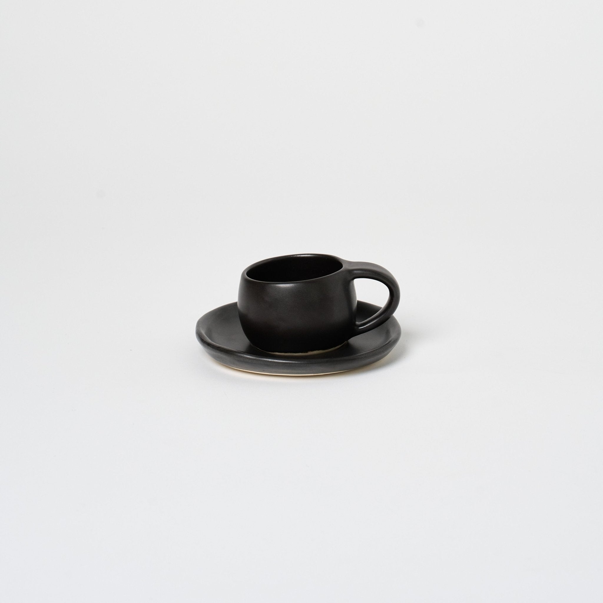 Ceramic Espresso Cup + Saucer Vases + Planters Black 