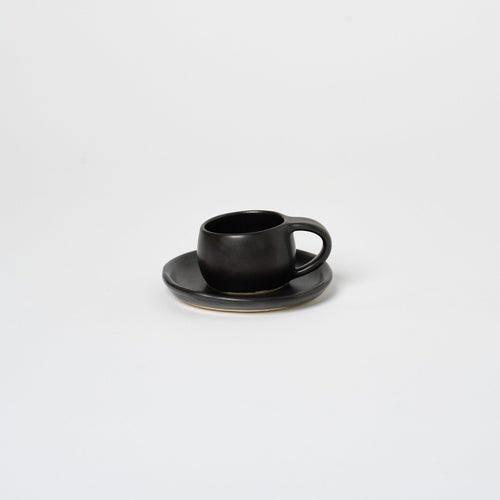 Ceramic Espresso Cup + Saucer Vases + Planters Black 