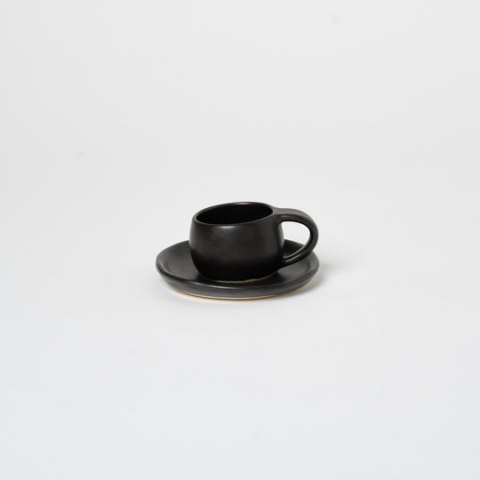 Ceramic Espresso Cup + Saucer Vases + Planters Black 