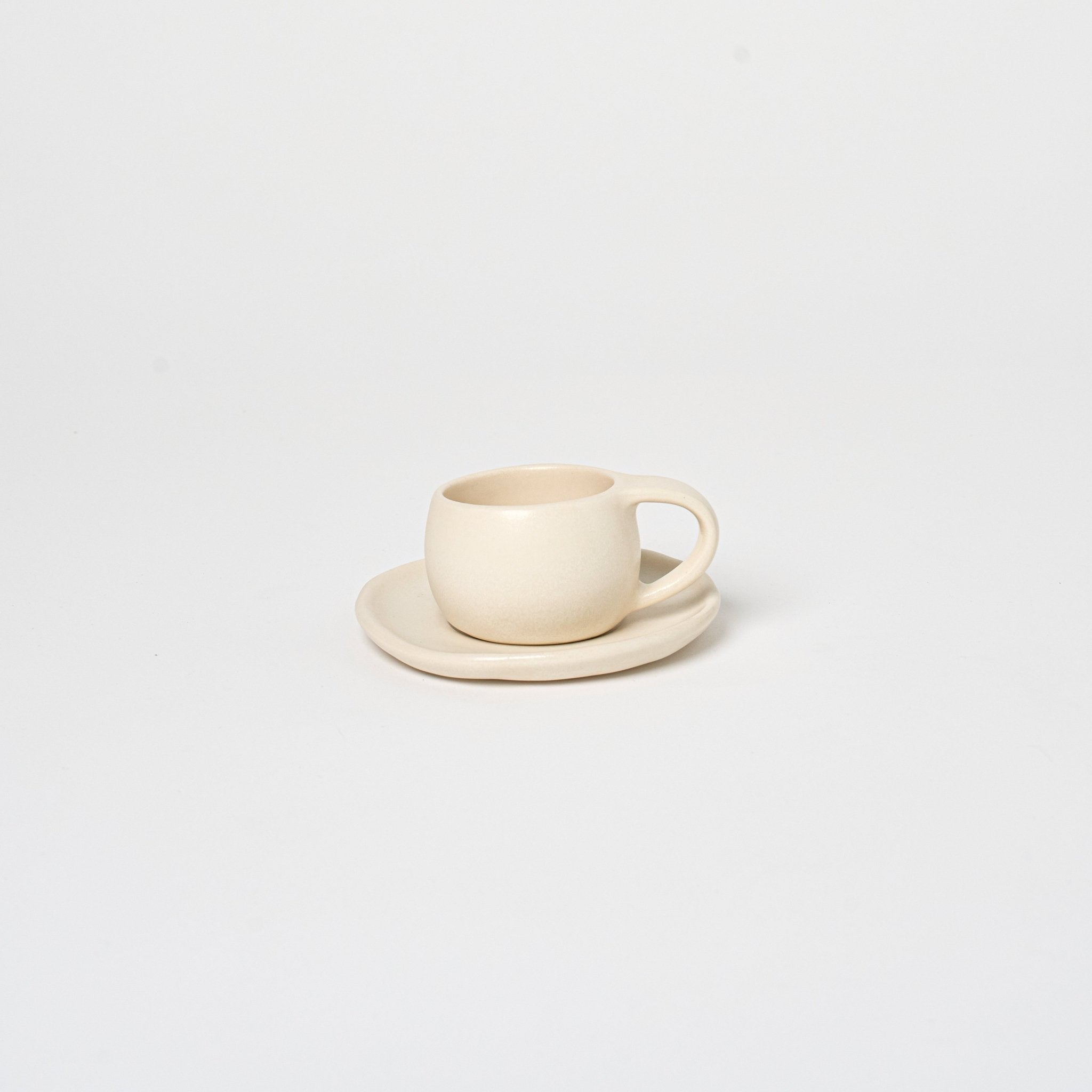 Ceramic Espresso Cup + Saucer Vases + Planters Cream 