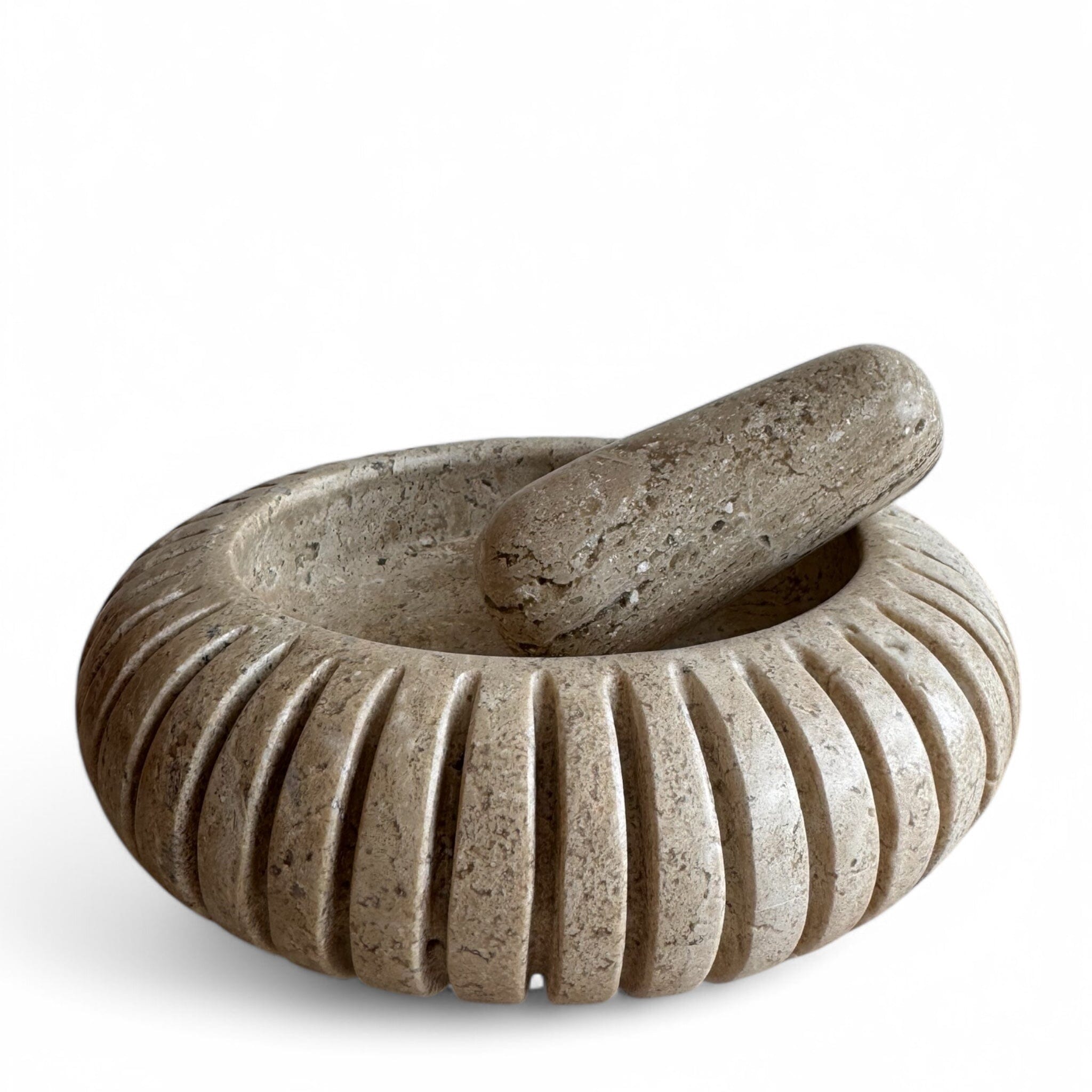 Conopo Mortar and Pestle | Travertine Mortar + Pestles 
