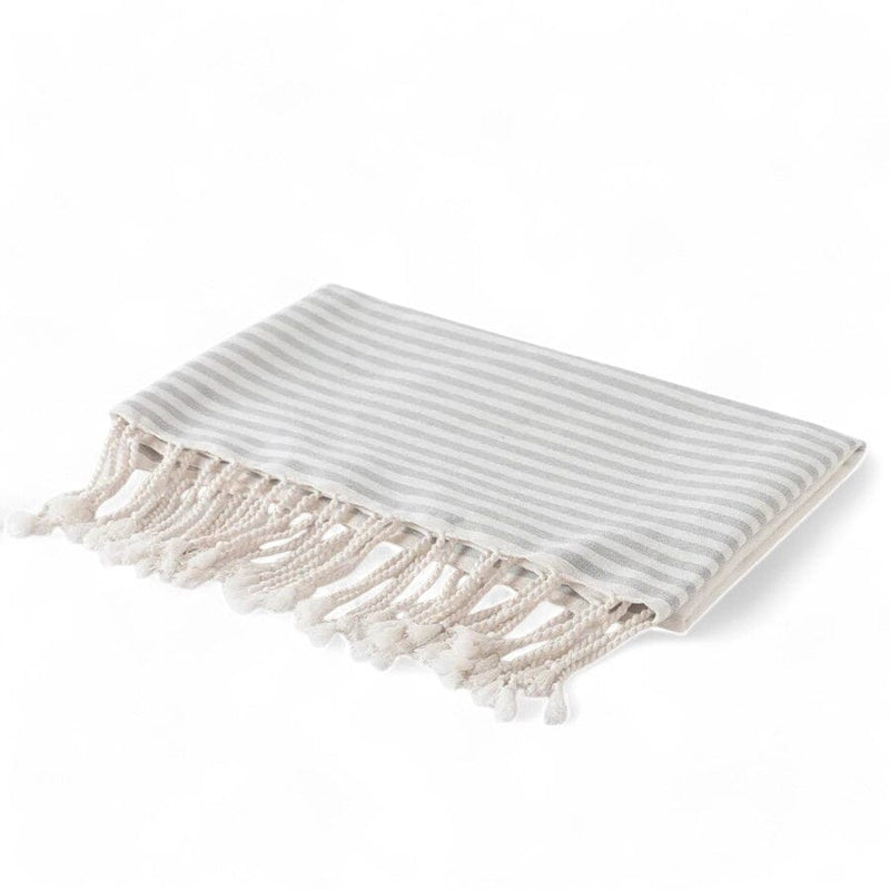 Cotton Throw | Ivory / Cool Grey Blankets & Throws 