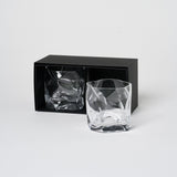 Crumple Old Fashioned Glass | Set of 2 Glassware 
