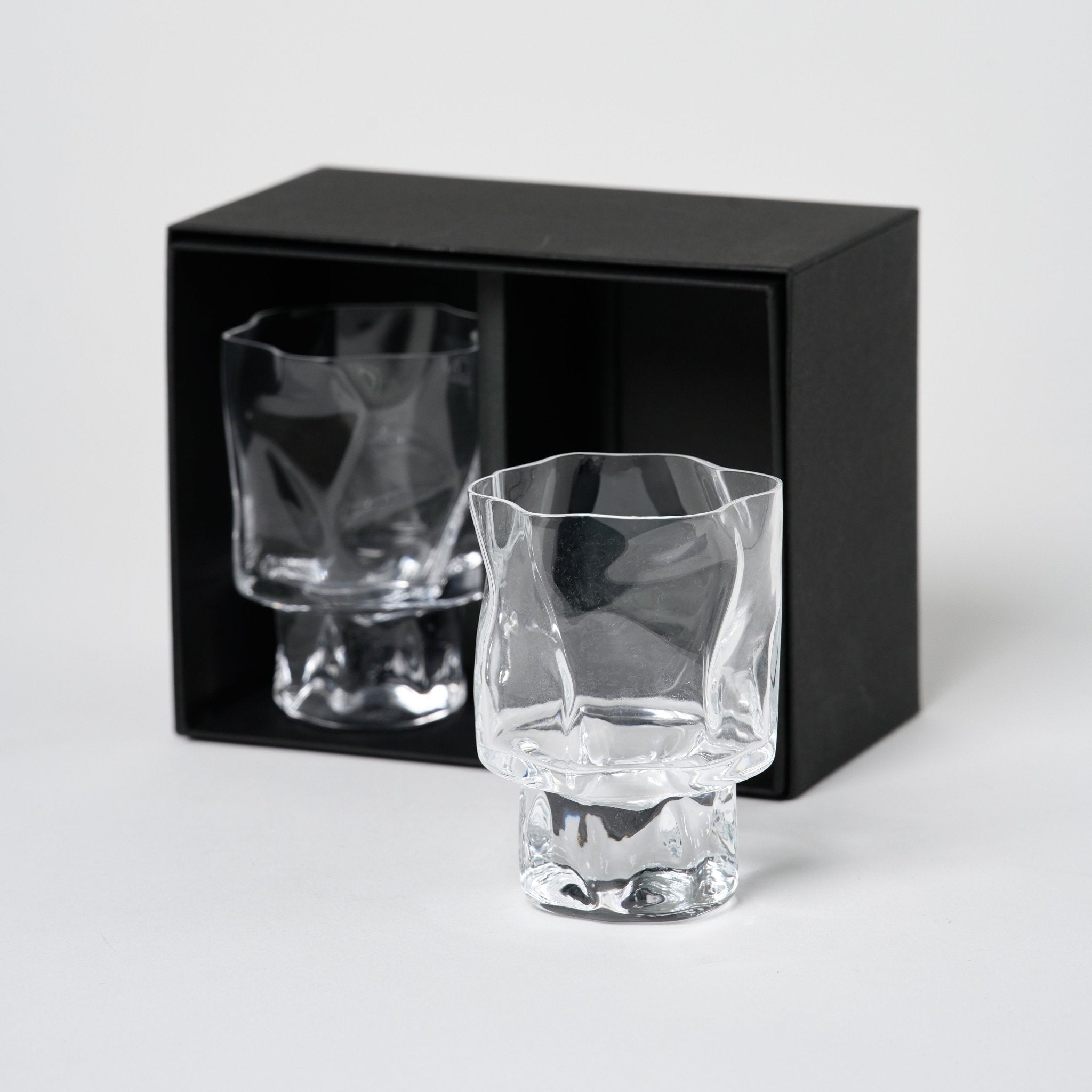Crumple Wine Glass | Set of 2_Makoto Komatsu_201-52-1994-197ClearOS | Obakki