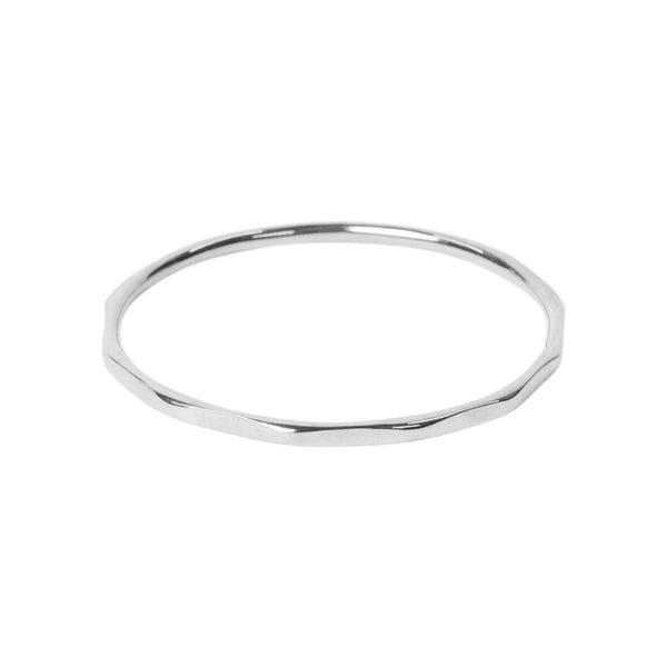 Faceted Bangle Jewelry Silver Plated 